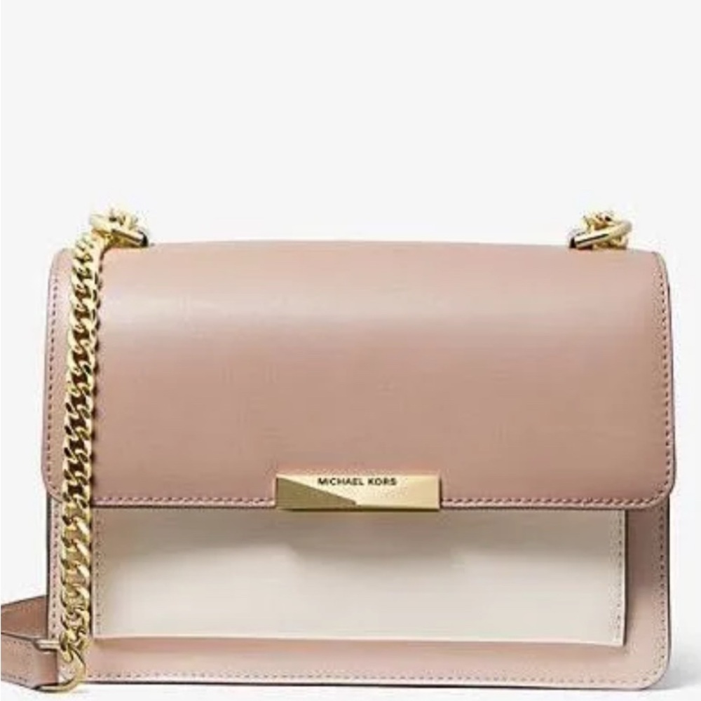 Michael Kors Jade Gusset Bag tricolor pink mauve crossbody bag